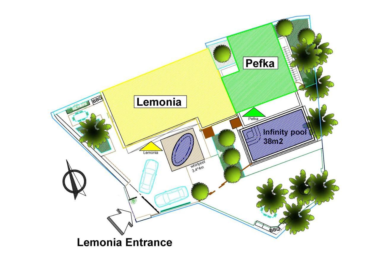 Paradisos Luxury Villas Next To Beach Koutsourás 外观 照片